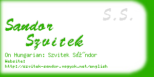 sandor szvitek business card
